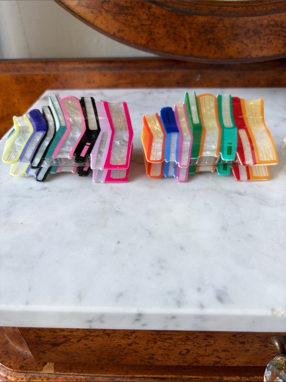 Two Stack of Books Hair Clips Colorful Iridescent - Picture 2 of 4